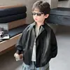 Chaqueta de Cuero para Niños Primavera y Otoño 2026 Nuevo Estilo de Otoño Versión Coreana Elegante Abrigo de Cuero para Niños y Jóvenes