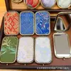 Espejo de Brocado Canción Terminada, Espejo de Maquillaje Metálico de Doble Cara Hecho a Mano, Espejo de Brocado Portátil Estilo Chino, Artesanía para Turistas