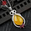 Plata de Ley S925 Colgante en Forma de Gota Soporte Vacío DIY Incrustación de Piedra de Ámbar Soporte Vacío de Cera de Abeja Gota de Agua Soporte Vacío de Plata 13*18mm