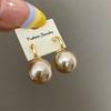 Brincos Europeus e Americanos Transfronteiriços Retrô Dourado Champagne Pérola Agulha de Prata 925 Moda Luxo Acessível Versátil Brincos Brincos de Alta Qualidade