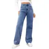 2026 Nova Moda de Verão para Mulheres: Calça Comprida Versátil para o Dia a Dia, Jeans de Sarja Lavada Elegante e na Moda em Estoque