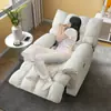 Sillón sofá multifuncional para una persona, color crema, reclinable y para dormir, adecuado para sala de estar y dormitorio, mecedora, cabina de sofá perezoso de espacio de primera clase