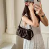 Bolso de verano 2026 para mujer, nuevo, blanco, plisado, tipo nube, para debajo del brazo, con textura, de nicho, versátil, para hombro y cruzado.