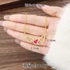 Cadena de Clavícula de Tres Piezas Estilo Lujo Ligero de Moda Incrustada de Diamantes, Elegante Collar de Oro Arena Vietnamita, Joyería Moderna y Duradera