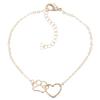Pulseira com Pingente de Patinha de Animal Vazada Fofa Animal Gato Cachorro Amor Cachorro Coração Moldado Joia de Mão Transfronteiriço Ponto de Venda Atacado