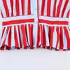 Venta al por mayor de ropa para mujer transfronteriza europea y americana: Tops Rayados sin Mangas para Mujer con Decoraciones de Moño, Camisetas Cómodas y Casuales, Sudeste Asiático