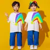 Fantasia de Cheerleading Infantil Primavera Manga Longa Traje de Competição Alunos do Ensino Fundamental e Médio Reunião Esportiva Traje de Entrada para Cerimônia de Abertura
