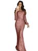 2025 Aliexpress Wish Amazon Ropa de Mujer Europeo y Americano Transfronterizo Falda Larga Vestido de Noche Vestido de Noche con Flecos de Manga Larga