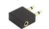 Adaptador de audio para auriculares de aviación 3.5MM chapado en oro de doble canal enchufe de auriculares de aeronave enchufe de aviación