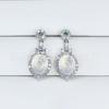 Brincos de Calcedônia Verde Imperial Incrustados com Pino de Prata 925, Brincos de Jade Incrustados com Ouro Ágata, Brincos de Joias de Jade, Suprimento para Transmissão ao Vivo