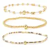 Amazon Comercio Exterior Pulsera de Perlas Redondas Doradas Personalidad de Moda Pulsera Elástica Apilable Dopamina Juego de Pulseras