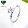 Venda Direta da Fábrica Anel Feminino de Prata 925 Banhado a Platina com Moissanita em Forma de Videira 1 Quilate Anel de Moissanita para Realçar Diamantes Finos