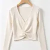 Roupa de dança infantil, conjunto quente forrado de fleece outono e inverno para prática, capa curta torcida com decote V para meninas, peça externa de manga longa