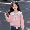 Sudadera con Capucha de Bloques de Color Estilo Marinero Moda Coreana Otoño/Primavera Estilo Salado Estilo Académico Conjunto de Jeans con Personalidad Estilo Coreano para Niñas