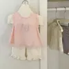 Nuevo Estilo Verano 2026 Chaleco de Malla con Dibujos de Oso para Bebés Niñas, Camiseta Versátil para Muñecas, Top Delgado, Ropa de Verano