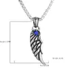 Venta al por mayor de joyería de acero inoxidable para comercio exterior europeo y americano, collares colgantes de pluma de titanio personalizados, collares de moda para hombres y mujeres