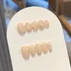 Unhas Vestíveis Simples Feitas à Mão Estilo Coreano Ins de Verão Que Realçam a Pele, Adesivos de Unhas Curtas Falsas Elegantes e de Alto Padrão