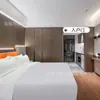Móveis para Hotel Jingli Quarto Padrão Conjunto Completo Apartamento Cama Box Modelo de Quarto Reforma Cama de Casal Instalação Fixa Projeto Móveis de Fábrica