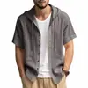 Camisetas Deportivas Lisas para Hombre Transfronterizas, Camisas con Capucha de Color Múltiple a la Moda, Versátiles para Exteriores, Holgadas con Cordón, Al por Mayor en Stock