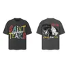 Saint vintage Estilo Americano High Street Holgada Vtg Camiseta de Manga Corta para Hombre Camiseta Estampada Alfabeto Figura Camiseta Urbana