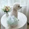 Ropa para mascotas, ropa para perros, estilo fino, ropa para gatitos, vestido de encaje primavera/verano, vestido de boda de elfo, elfo verde