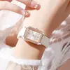Superventas de Amazon Reloj de Lujo Ligero con Incrustaciones de Pedrería de Gama Alta para Mujer Correa de Cuero Retro para el Trabajo Temperamento Moda Versátil para Mujer