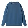 Sudadera lisa de moda para hombre de primavera y otoño, sarga imitación algodón, hombro caído, cuello redondo, 260 g, imitación algodón