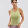 Top regata esportivo para yoga com bojo integrado, top justo, camisola, esportes, Pilates, bonito, corrida, fitness, mulheres