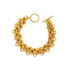 Pulseira Retrô Europeia e Americana de Aço Titânio Transfronteiriça, Pulseira de Aço Inoxidável com Revestimento a Vácuo de Ouro 18K, Não Desbota, Design Personalizado e Moderno