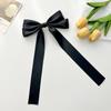 Cor sólida arco de cetim fita grampo de cabelo Clássico feminino all-match simples high-end sentido de volta hairpin acessórios de cabelo de celebridades da Internet