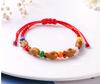 Pulsera tejida hecha a mano para estudiantes, Hilo rojo, Hilo colorido del Festival del Bote del Dragón, Hilo de tres hebras, Pequeño regalo coreano, Cadena de cuentas, Joyería de estilo tradicional chino