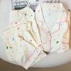 Algodón nube transfronterizo nuevo pijama mujer manga corta traje de tres piezas luna pequeña estrellas jacquard ropa de casa toma real venta al por mayor