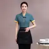 Roupas de Trabalho para Camareiro de Hotel Manga Curta Feminina Primavera e Verão Roupas Masculinas e Femininas Restaurante Chinês Restaurante de Hot Pot Vestuário da Equipe