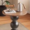 Estilo Crema Lujo Ligero Mesa Lateral para Sofá de Sala de Estar Mesa de Esquina Creativa de Arte de Hierro Moderno Simple Gabinete de Mesita de Noche Mesa Pequeña Té