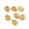 Venda Quente Transfronteiriça 7*10 Gota d'Água Colorida Acrílico Garra Dourada Garra de Girassol Strass para Costura à Mão Acessórios de Cabelo DIY e Decorações de Sapatos