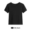 Camiseta Esportiva de Manga Curta para Outono, Secagem Rápida, Feminina, Modeladora, Top de Yoga, Gola Redonda Canelada, Roupa para Pilates e Fitness