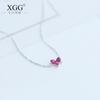 Pulseira Coração Vermelho de Prata Esterlina S925 Pulseira da Moda Estilo Europeu e Americano Simples Estilo Japonês e Coreano Pulseira para Melhor Amiga Estudante Fresca Elegante