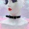 Estilo Caliente Gargantilla Collar de Corazón para Mujeres, Gargantilla Corta Negra, Cadena Sencilla para Clavícula, Accesorio de Cuello de Verano