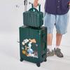 Mala Trolley de 20/ 28 polegadas para Homens e Mulheres, Estrutura de Alumínio, Zíper com Senha, Mala de Couro Moderna para Bordo