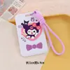 Portatarjetas push-and-pull con estampado de dibujos animados lindo estilo crema para tarjetas de estudiante, tarjetas de acceso y funda protectora para cordón de foto de ídolo
