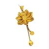 Collar de Loto Antiguo de Oro Arena Vietnamita Loto Herencia de Dos Celebridades Mundiales Colgante de Borla de Loto Cadena de Suéter para Mujer