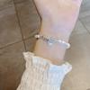 Pulseira de pérolas barrocas originais da Coreia do Sul, prata de lei S925, com letras redondas, pulseira versátil de luxo leve para mulheres