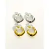 Brincos Novos Designer Europeu e Americano Simples e Criativo Fashion Brincos de Metal 18K Luxo Acessível e Leve