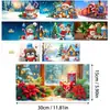 Tarjetas de Felicitación Navideñas Populares Transfronterizas Multiserie Hechas a Mano con Diamantes Juego de 9 Piezas con Sobres Pegatina de Diamante Dibujos Animados Juego de 6 Piezas
