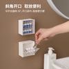 Caixa de Armazenamento de Parede para Banheiro com Tampa Basculante Caixa de Armazenamento Sem Furos Caixa de Armazenamento para Algodão Cosmético, Cotonetes, Faixas de Cabelo, Batons