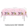 Conjunto de decoração de mesa para festa de aniversário com tema Sanrio transfronteiriço com pratos de papel, guardanapos de papel e toalha de mesa Hello Kitty