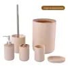 Banheiro de luxo leve 4 peças conjunto de artigos de higiene pessoal para banheiro suprimentos para banheiro copo para enxaguante bucal decoração de lavatório de banheiro