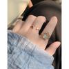 515 Estilo coreano INS nicho diseño de lujo ligero personalidad versátil exagerado Cristal anillo abierto plata esterlina S925 femenino textura