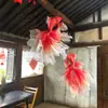 Día de Año Nuevo 2026 Decoración de Año Nuevo Adornos de Peces Koi que Mejoran la Atmósfera Decoraciones Colgantes de Peces Koi Rojos Terminados Arreglo de Decoración de Escena de 60 cm