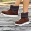 Botas de algodón para mujer de comercio exterior transfronterizo 2026 otoño e invierno nuevas estilo europeo y americano de tacón bajo punta redonda sin cordones botines cortos para mujer